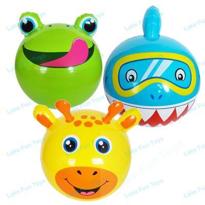 Animal design cartoon beach balls giraffe shark and frog inflatable balls for pool