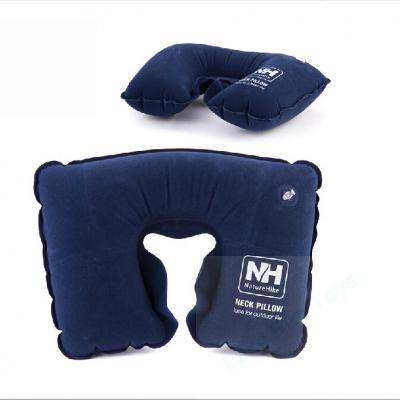 Customized inflatable neck pillow with logo Blue color China factory