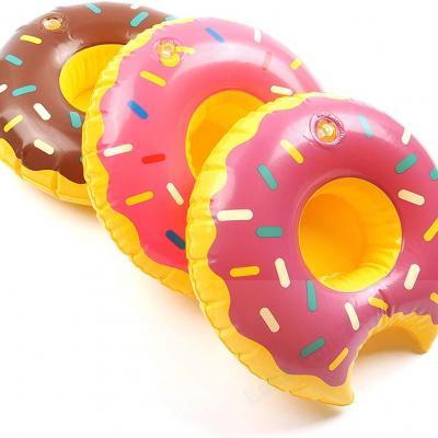 donut design Inflatable Drink Holder Drink Pool Floats Cup Holders for Summer Pool Party