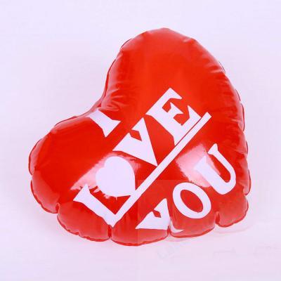 Personalized inflatable red heart pillow with custom logo 