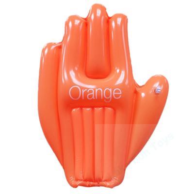 giant inflatable orange hand with customized logo for promotion