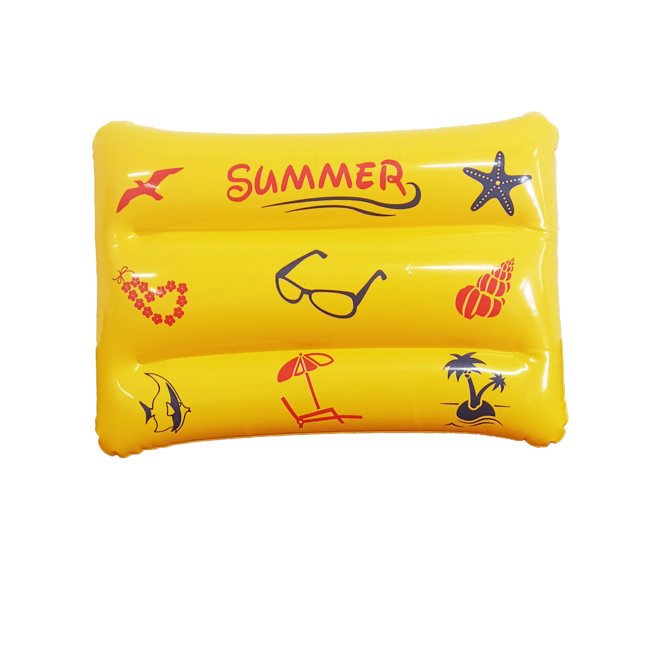 Summer inflatable beach pillows custom logo branded yellow color for European and US